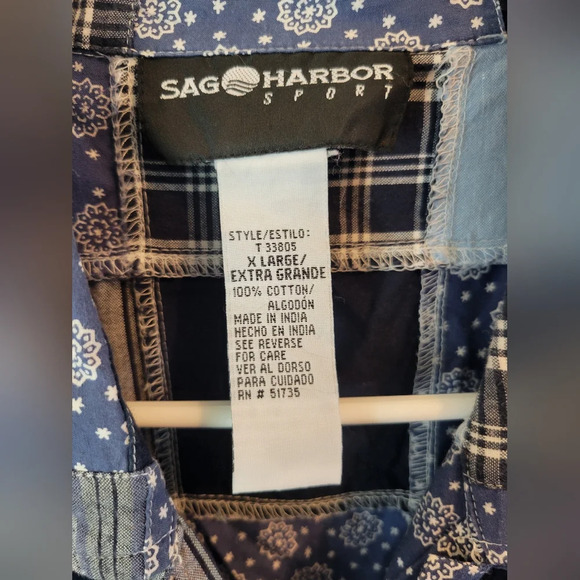 Vintage Sag Harbor Patchwork Sleeveless Button-up Shirt - Picture 3 of 3